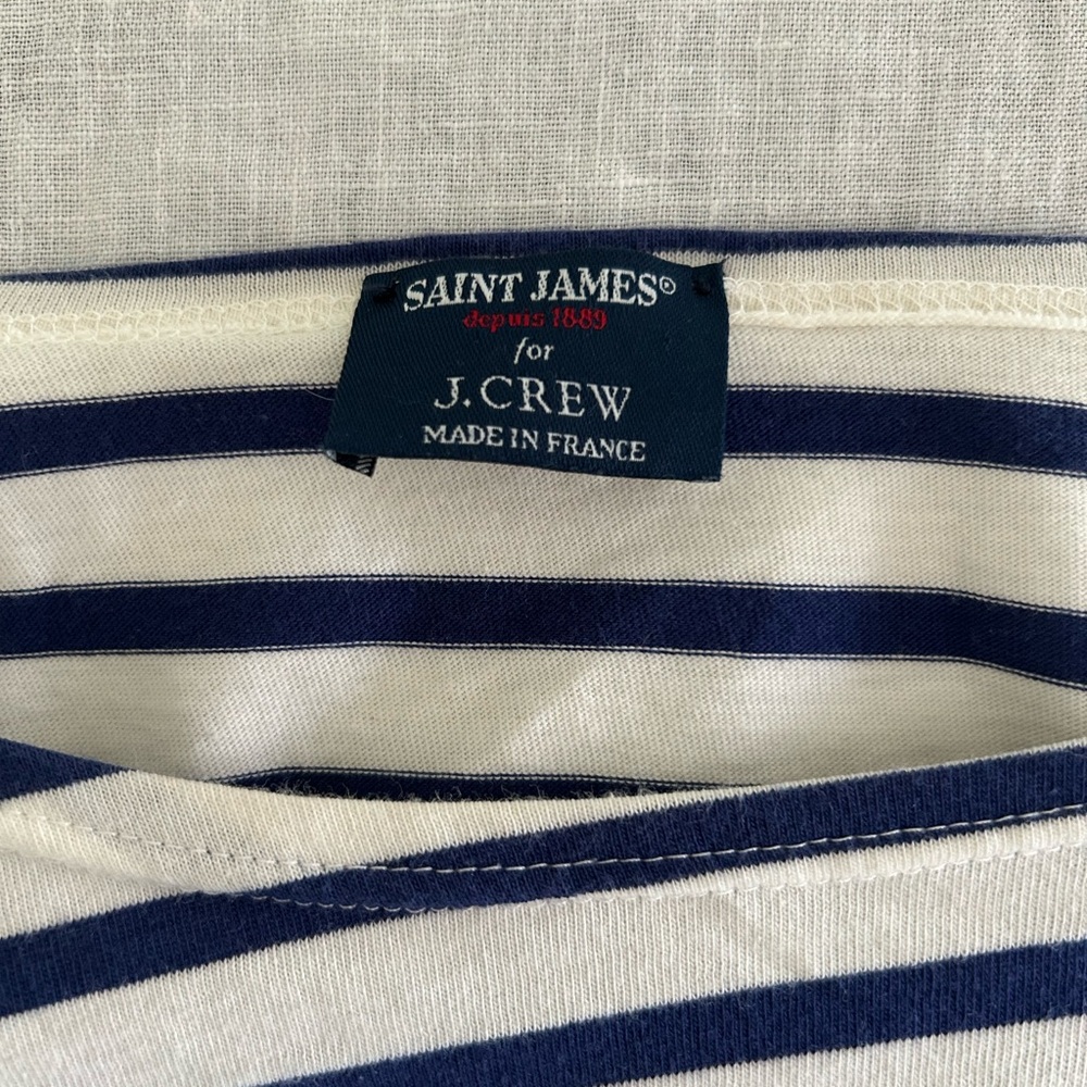 Saint James for J Crew Navy and White Striped Top - Picture 2 of 5